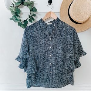 ROOLEE Floral Buttoned Blouse